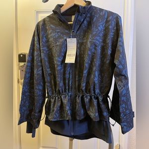 COPY - Sweaty Betty Fast Lane Running Jacket | Size S | Blue leaf scatter print…